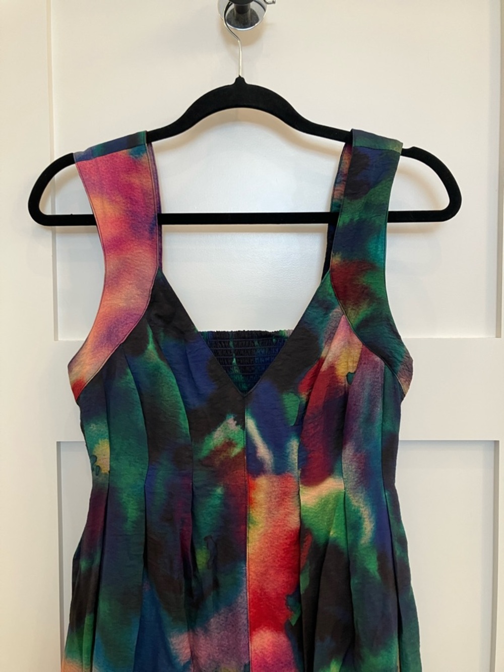 Anthropologie Printed V-Neck Pleated Maxi Dress - Picture 7 of 12